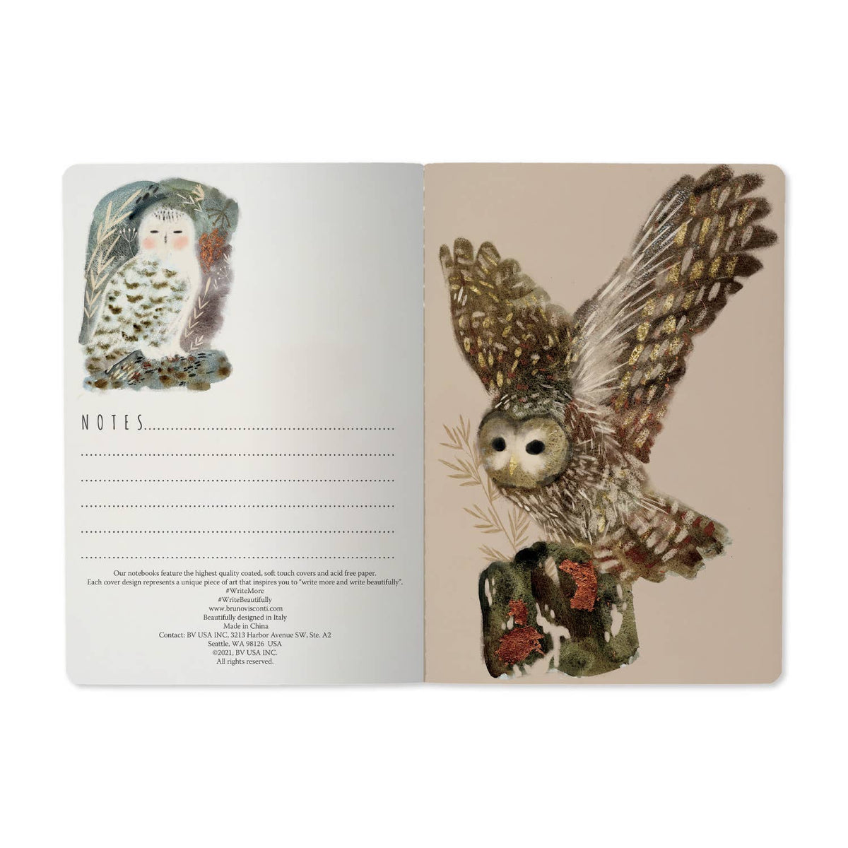 A5 Notebook - Owls