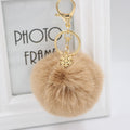 Pom Pom Keychain With Snowflake Charm