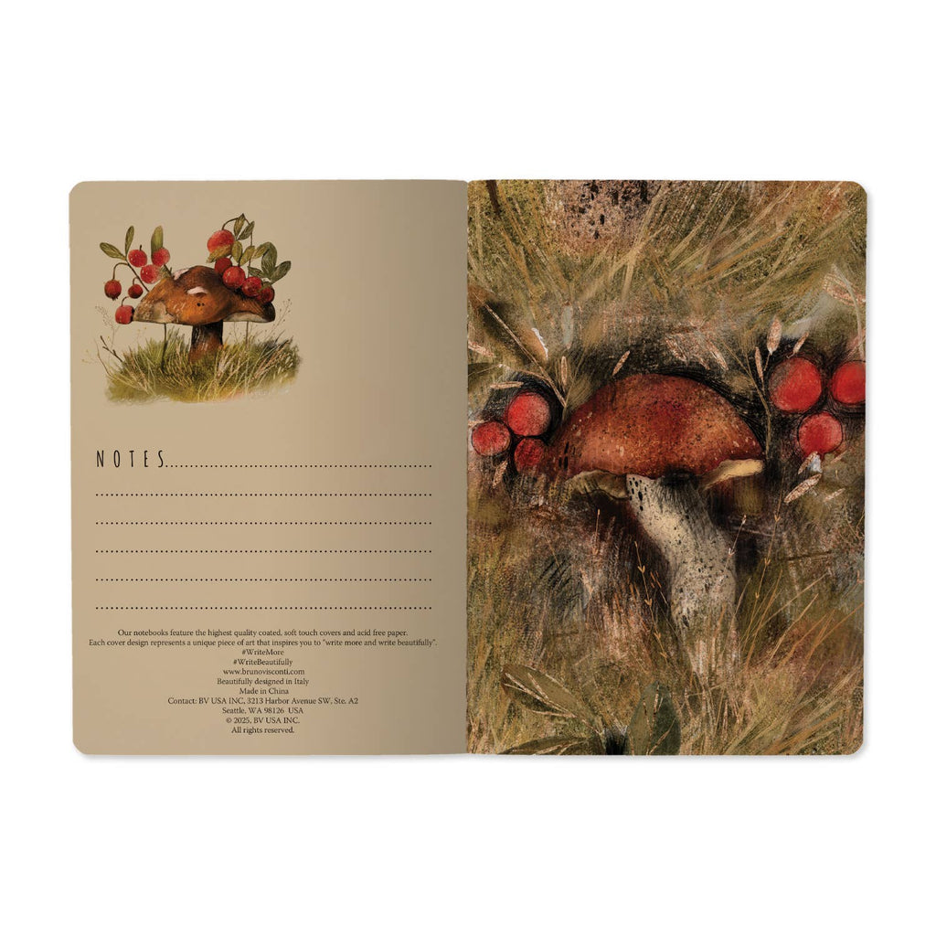 A5 Notebook -  Mushrooms Watercolor