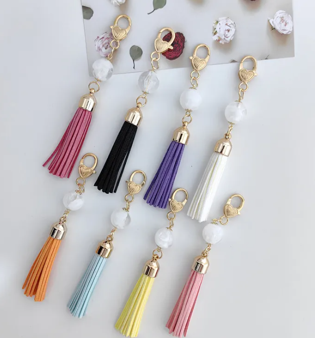 Tassel Keychain with Marble