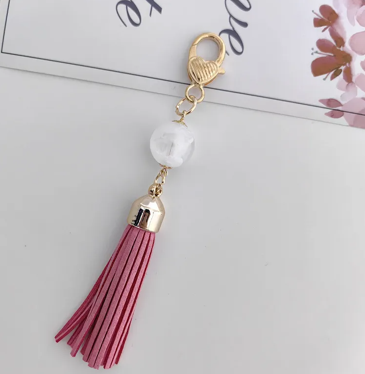 Tassel Keychain with Marble