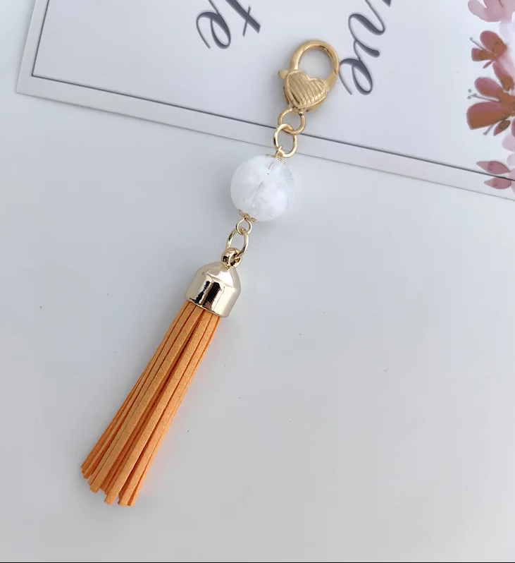 Tassel Keychain with Marble