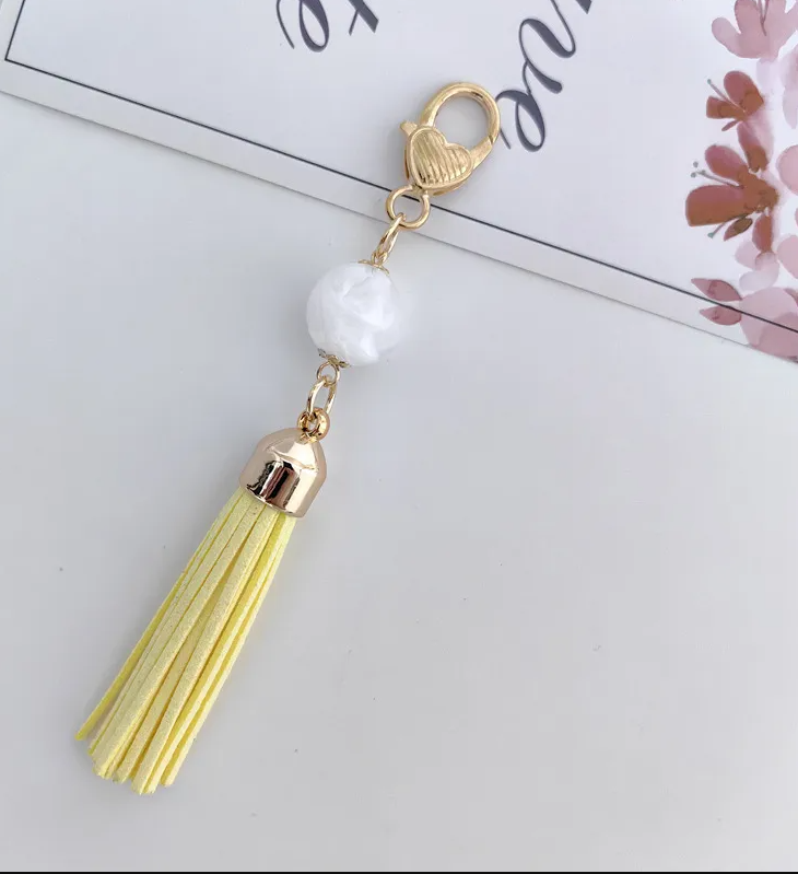 Tassel Keychain with Marble