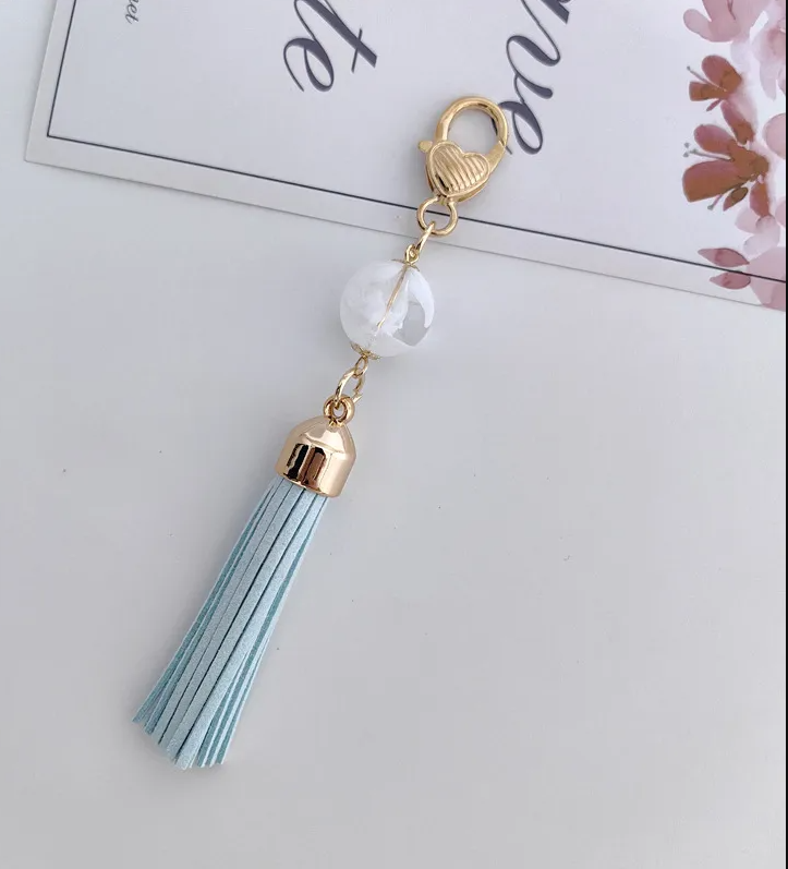Tassel Keychain with Marble