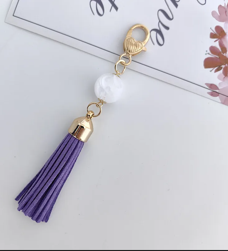 Tassel Keychain with Marble