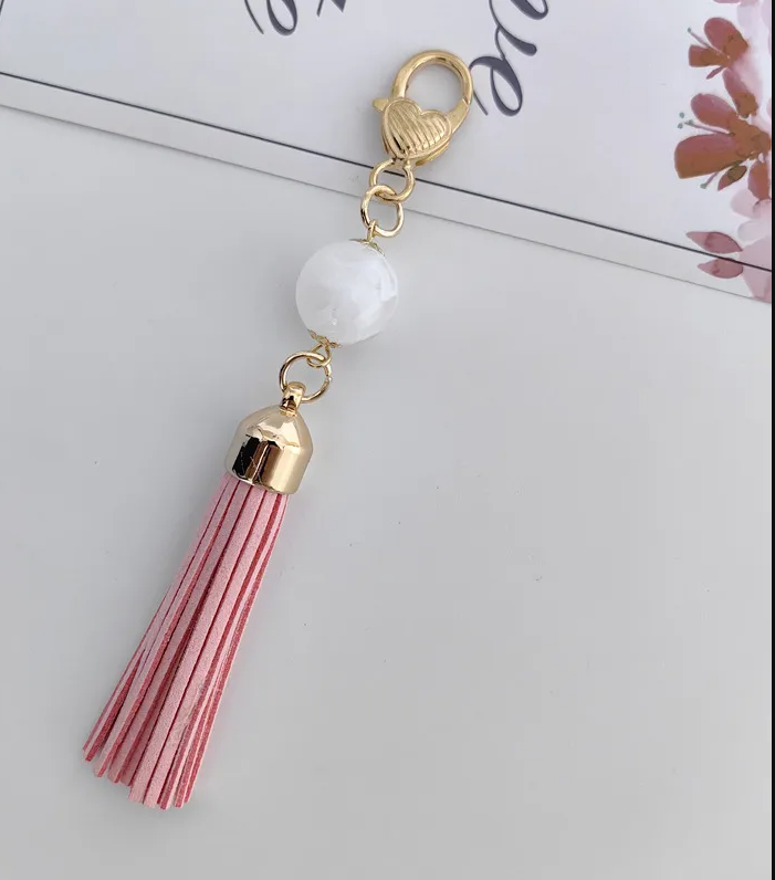 Tassel Keychain with Marble