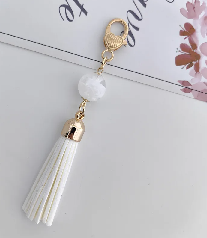 Tassel Keychain with Marble