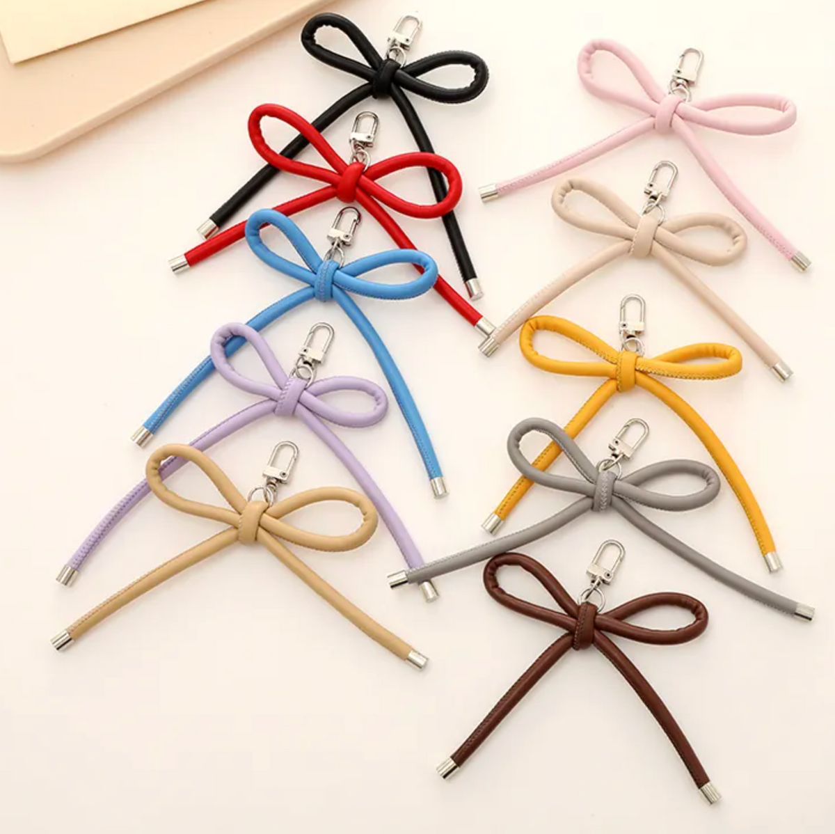 Bowknot Keychain - PU Leather