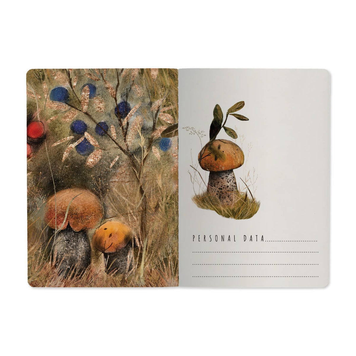 A5 Notebook -  Mushrooms Watercolor